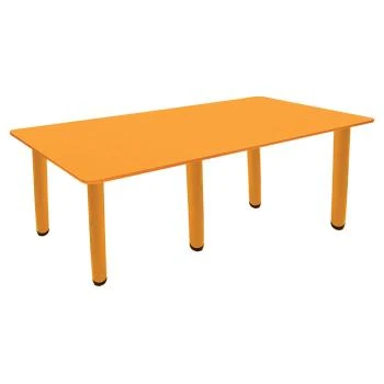 Ahşap 70X140 Turuncu Yemek Masası Metal Ayaklı