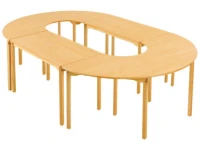 Naturel Ahşap Amfi Masa 4 Parça 300x180x52 cm