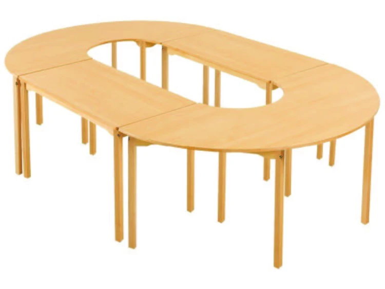 Naturel Ahşap Amfi Masa 4 Parça 300x180x52 cm