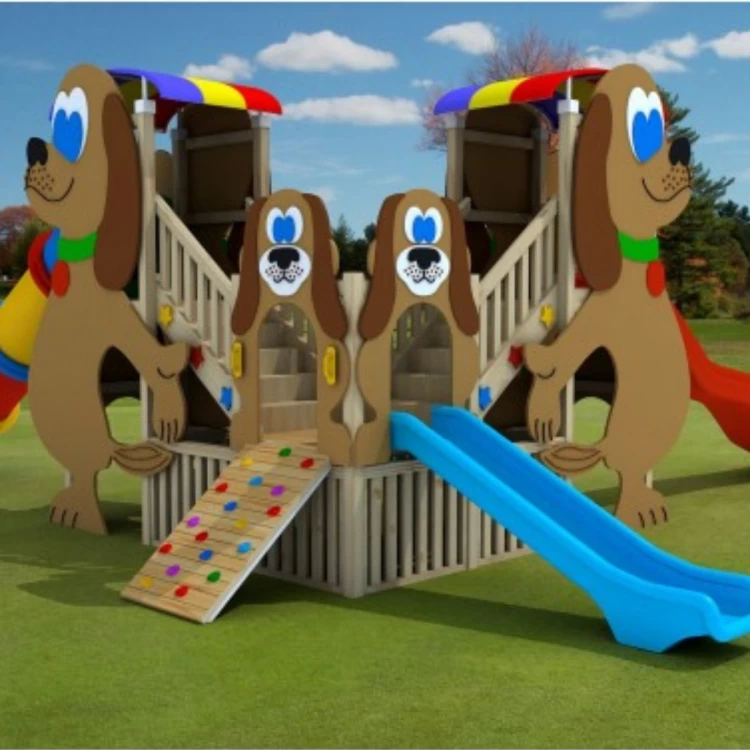 Ahşap Çocuk Oyun Parkı Köpek Figürlü