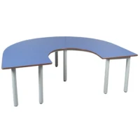 Mavi U Masa Metal Ayaklı 180x90x52 cm