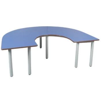 Mavi U Masa Metal Ayaklı 180x90x52 cm