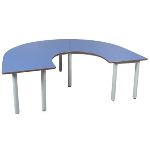 Mavi U Masa Metal Ayaklı 180x90x52 cm