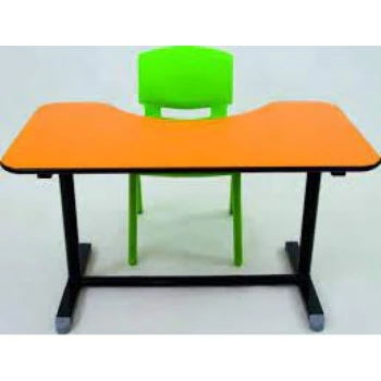 Turuncu Yükseklik Ayarlı Fasulye Masa 60x120 cm