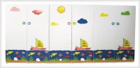 Yelkenli ve Deniz Figürlü Portmanto 240x35x180 cm