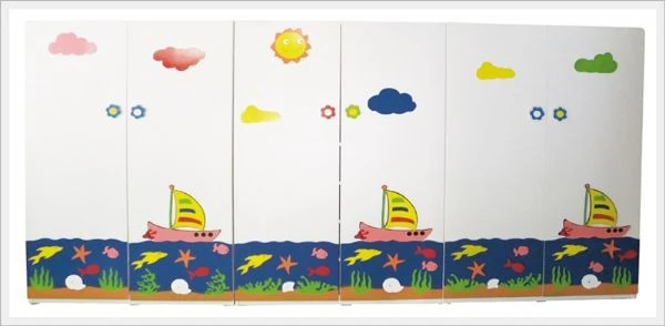 Yelkenli ve Deniz Figürlü Portmanto 240x35x180 cm