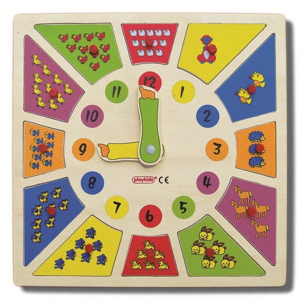 Renkli Dilimli Saat Puzzle 30x30 cm