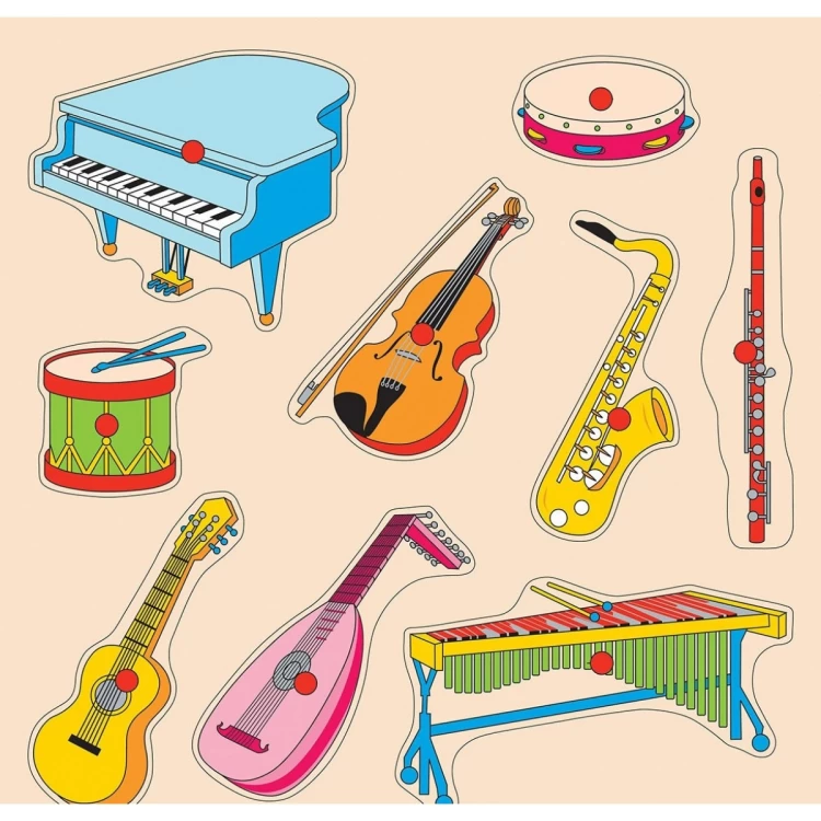 30X30 Ahşap Müzik Aletleri