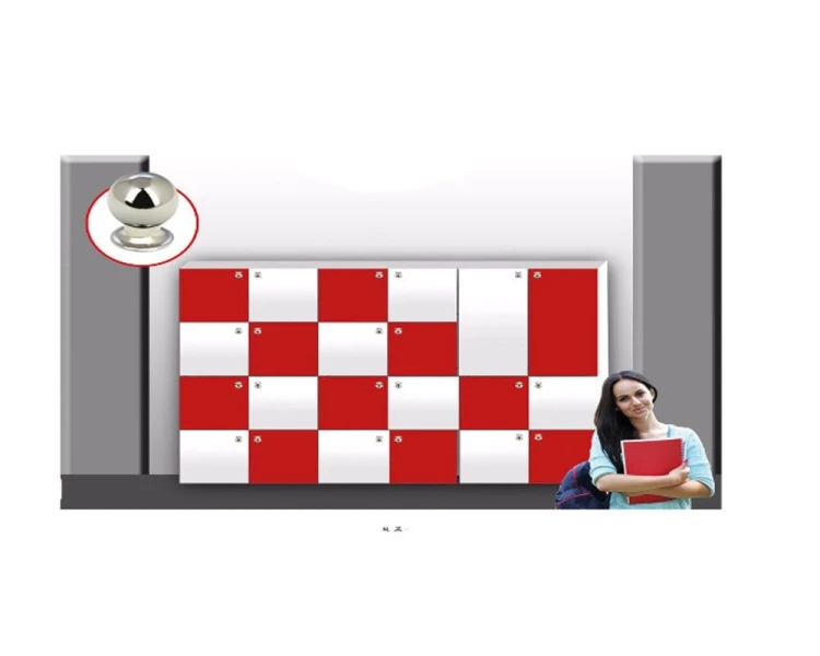 Kırmızı Beyaz Öğrenci Dolabı 240x40x155 cm