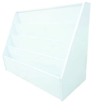 Beyaz Eğimli Kitap Standı 90x40x90 cm