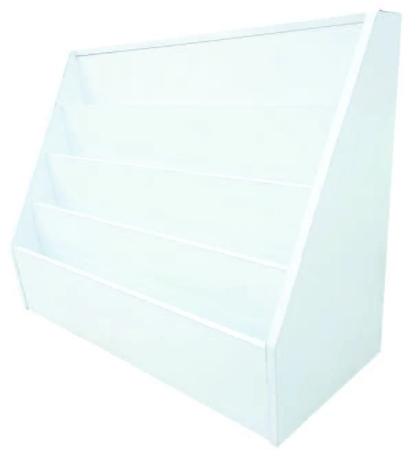Beyaz Eğimli Kitap Standı 90x40x90 cm