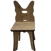 Ahşap Kelebek Figürlü Anaokulu Sandalyesi