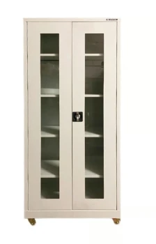 Tekerlekli Pleksi Kapılı Ecza Dolabı 80x40x175 cm