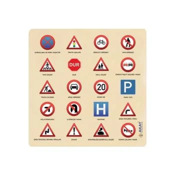 30X30 Ahşap Trafik İşaretleri Puzzle