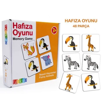 Hafıza Oyunu Neşeli Hayvanlar 48 Parça