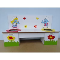 Şirinler Figürlü Banklı Galoşluk