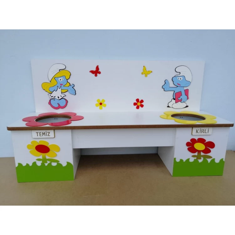 Şirinler Figürlü Banklı Galoşluk