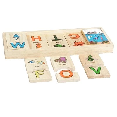Ahşap Alfabetik Hayvanlı Puzzle 34x14 cm