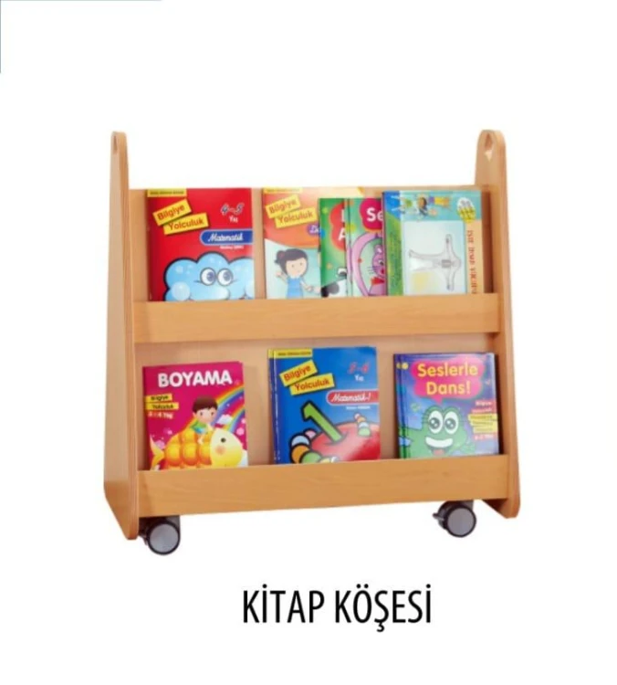 Tekerlekli Kitap Köşesi Rafı 70x35x75 cm
