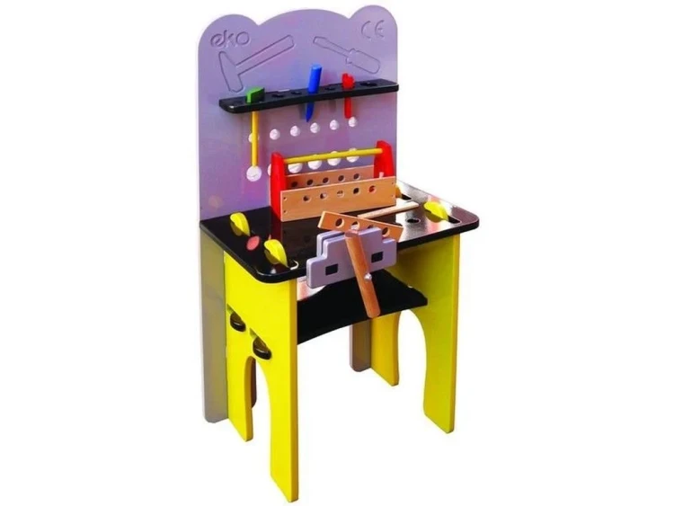 Mor Panolu Ahşap Tamir Tezgahı 60x35x90 cm