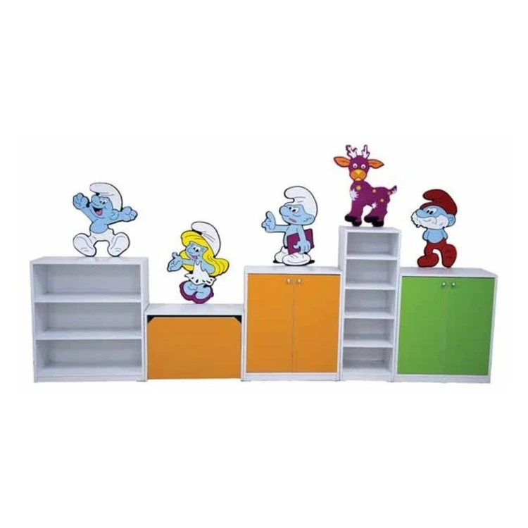 Şirinler Figürlü Grup Dolap Seti 320x35x110 cm