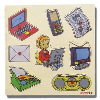 İletişim Araçları Ahşap Yapboz 8 Parça 30x30 cm