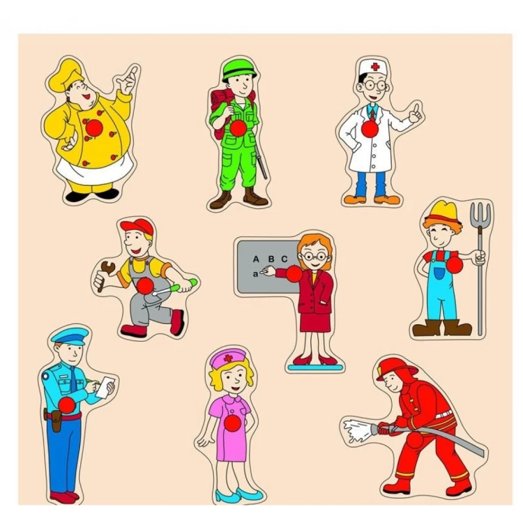 30X30 Ahşap Meslekler Puzzle