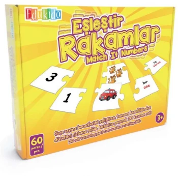 Eşleştir Rakamlar Puzzle Kartları 60 Parça