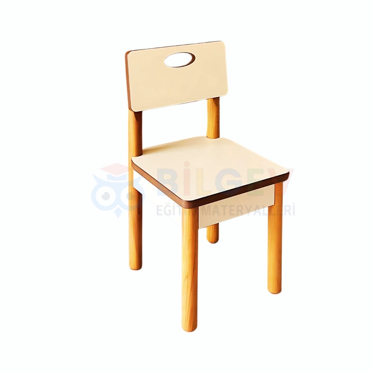 Beyaz Ahşap Anaokulu Sandalye | Ergonomik, Güvenli ve Dayanıklı