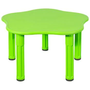 Anaokulu Plastik Yeşil Papatya Masa
