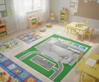 Havaalanı Desenli Anaokulu Sınıf  Halısı 200*290 cm