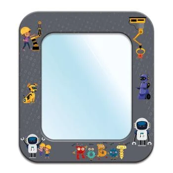 Anaokulu Robotik Desenli Lavabo Ayna