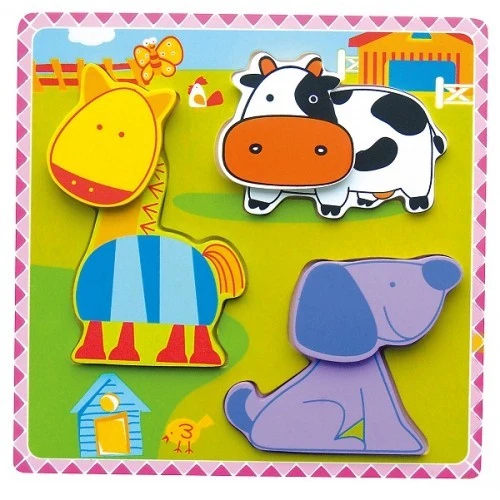 Çiftlik Hayvanları Kalın Ahşap 3D Puzzle