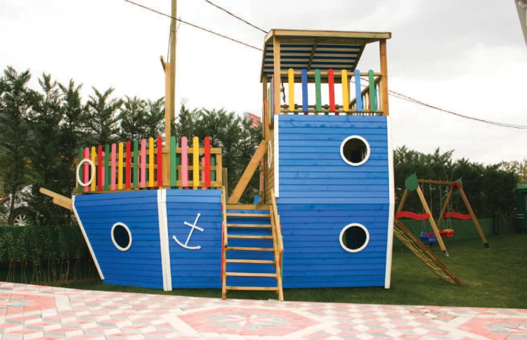 Gemi Figürlü Ahşap Oyun Parkı 6x4 m