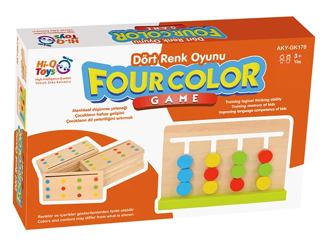 Dört Renk Ahşap Mantık Oyunu