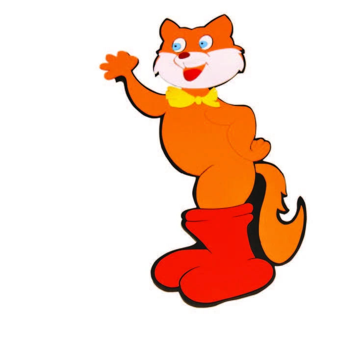 Ahşap Çizmeli Kedi Duvar Figürü 90 cm