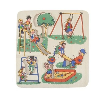 Ahşap Oyun Parkı Tutmalı Puzzle 30x30 cm