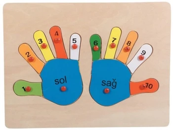 Ahşap El Puzzle Sayılı Parmaklar