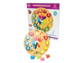 Ahşap Geometrik Saat Puzzle