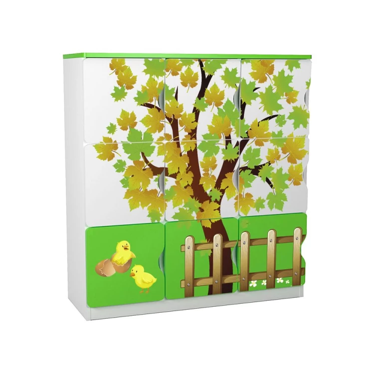 Anaokulu 9 Kapaklı Uv Baskılı Çiftlik Temalı Öğrenci Dolabı