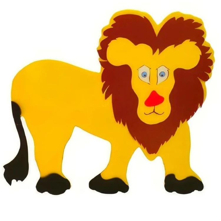 Ahşap Aslan Duvar Figürü 60 cm