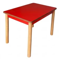 60x120 cm Anaokulu Kırmızı Bazalı Masa