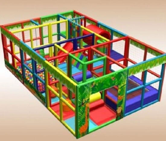 Trambolinli Renkli Top Havuzu 600x400x200 cm