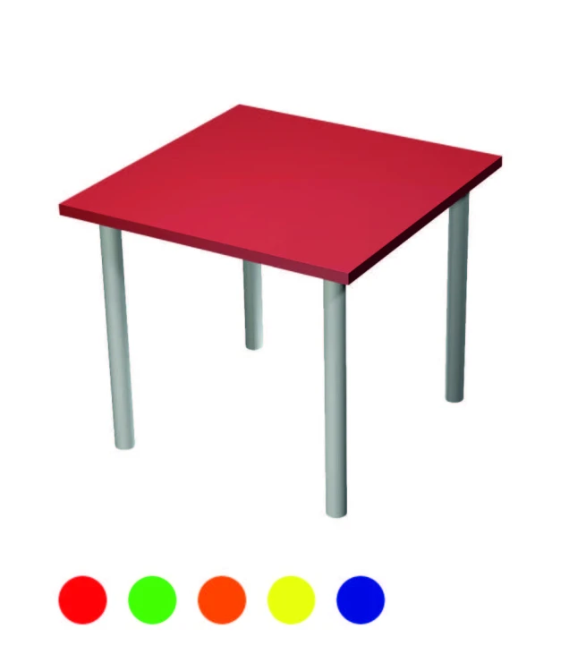 Metal Ayaklı Ahşap Kare Masa 60x60x54 cm