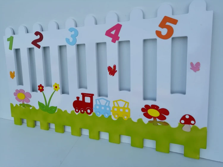 Rakam ve Tren Figürlü Ahşap Petek Kapama
