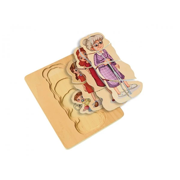 Büyüyen İnsan Katmanlı Ahşap Puzzle Kadın