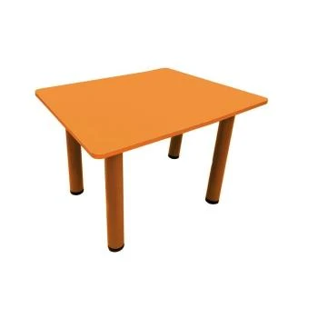 Ahşap 60x60 Turuncu Kare Masa Metal Ayaklı