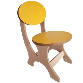 Sarı Ahşap Anaokulu Sandalyesi