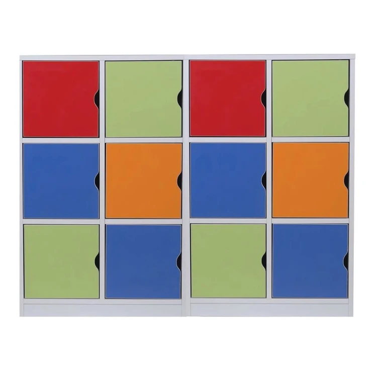 12 Kapaklı Renkli Dolap 120x35x90 cm