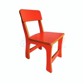 Kırmızı Ahşap Anaokulu Sandalye